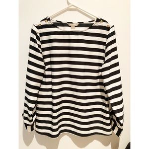 Black & white striped long sleeve shirt